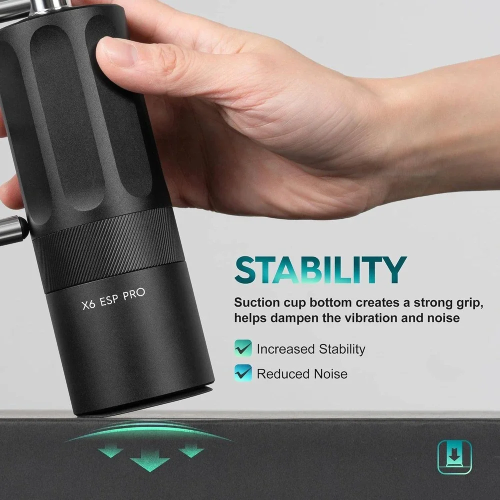 Star Nebula X6 Pro Manual Coffee Grinder Black Folding Handle Conical Burr New